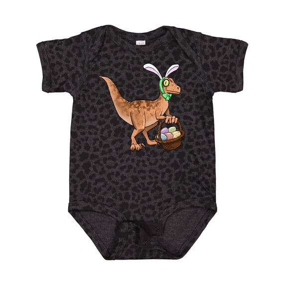 Inktastic Easter Velociraptor with Bunny Ears Boys or Girls Baby Bodysuit