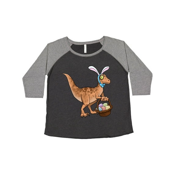 Inktastic Easter Velociraptor with Bunny Ears Women's Plus Size T-Shirt
