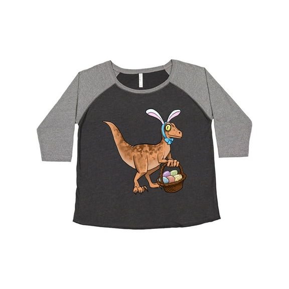 Inktastic Easter Velociraptor with Bunny Ears Women's Plus Size T-Shirt