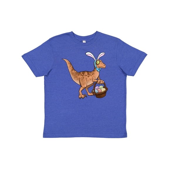 Inktastic Easter Velociraptor with Bunny Ears Youth T-Shirt