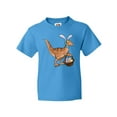 thumbnail image 1 of Inktastic Easter Velociraptor with Bunny Ears Youth T-Shirt, 1 of 5