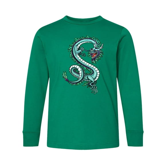 Inktastic Eastern Style Dragon Long Sleeve Youth T-Shirt