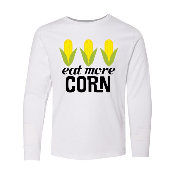 Inktastic Eat More Corn Long Sleeve Youth T-Shirt