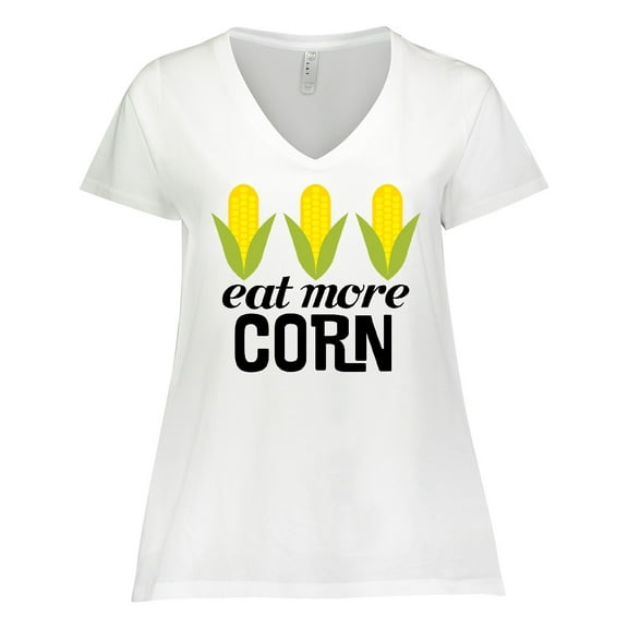 Inktastic Eat More Corn Women's Plus Size V-Neck T-Shirt