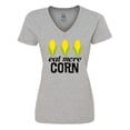 thumbnail image 1 of Inktastic Eat More Corn Women's V-Neck T-Shirt, 1 of 5