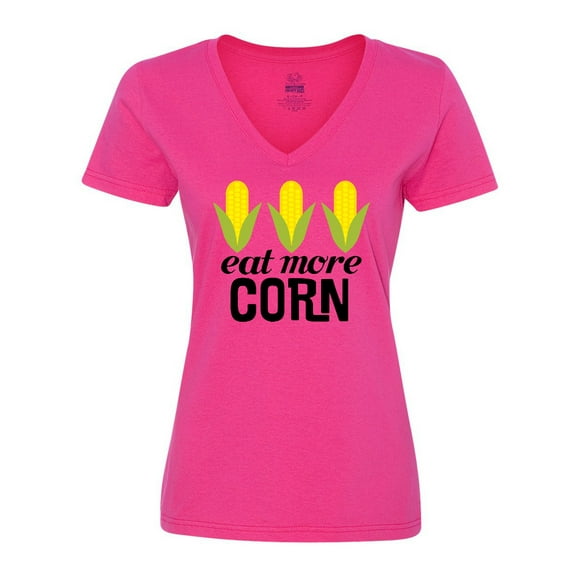 Inktastic Eat More Corn Women's V-Neck T-Shirt