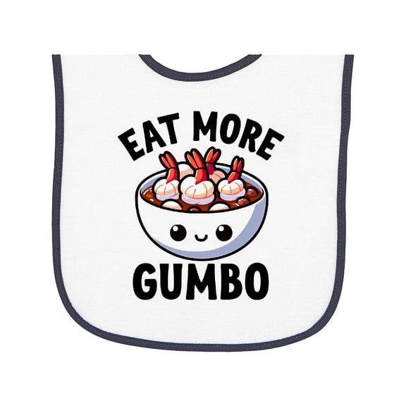 Inktastic Eat More Gumbo Funny Cajun Food Lover Baby Terry Cloth Bib