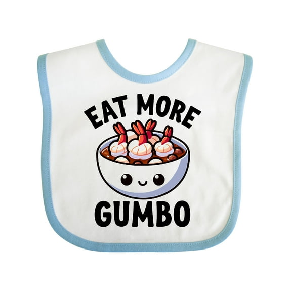 Inktastic Eat More Gumbo Funny Cajun Food Lover Boys or Girls Baby Bib