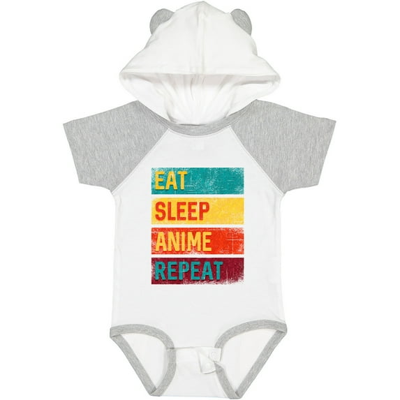 Inktastic Eat Sleep Anime Repeat Boys or Girls Baby Bodysuit