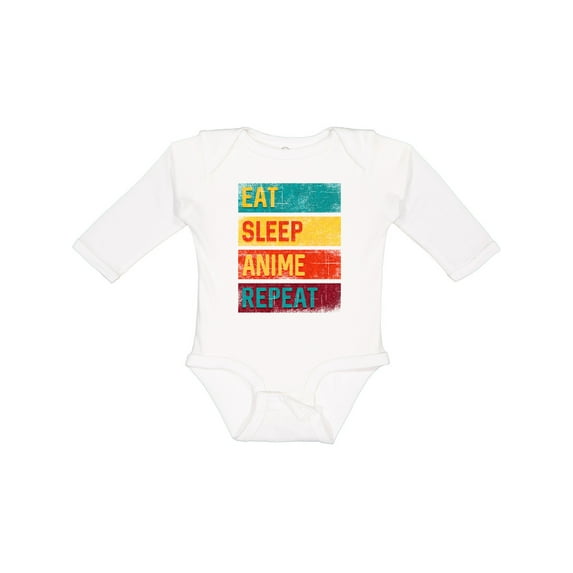 Inktastic Eat Sleep Anime Repeat Boys or Girls Long Sleeve Baby Bodysuit