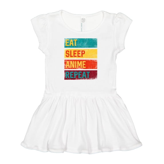 Inktastic Eat Sleep Anime Repeat Girls Baby Dress