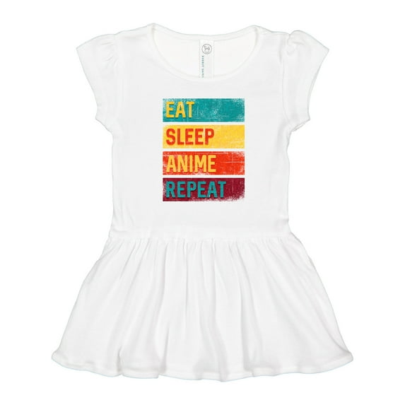 Inktastic Eat Sleep Anime Repeat Girls Toddler Dress