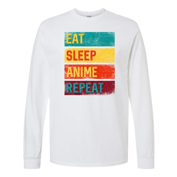Inktastic Eat Sleep Anime Repeat Long Sleeve T-Shirt