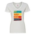 thumbnail image 1 of Inktastic Eat Sleep Anime Repeat Women's V-Neck T-Shirt, 1 of 5