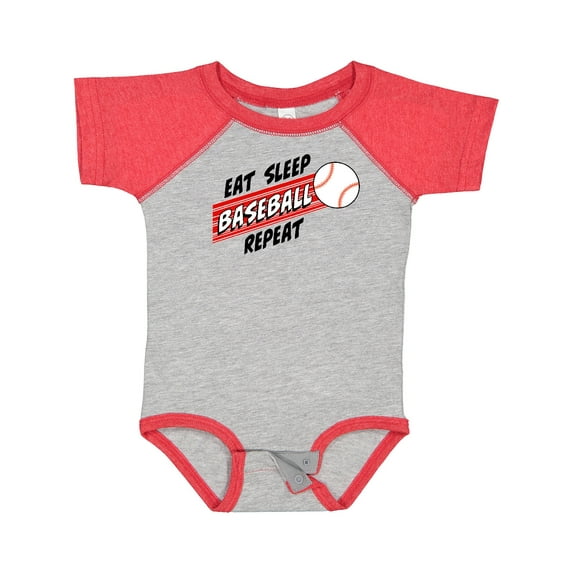 Inktastic Eat, Sleep, Baseball, Repeat Boys or Girls Baby Bodysuit