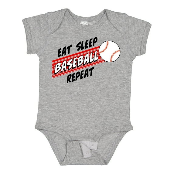Inktastic Eat, Sleep, Baseball, Repeat Boys or Girls Baby Bodysuit