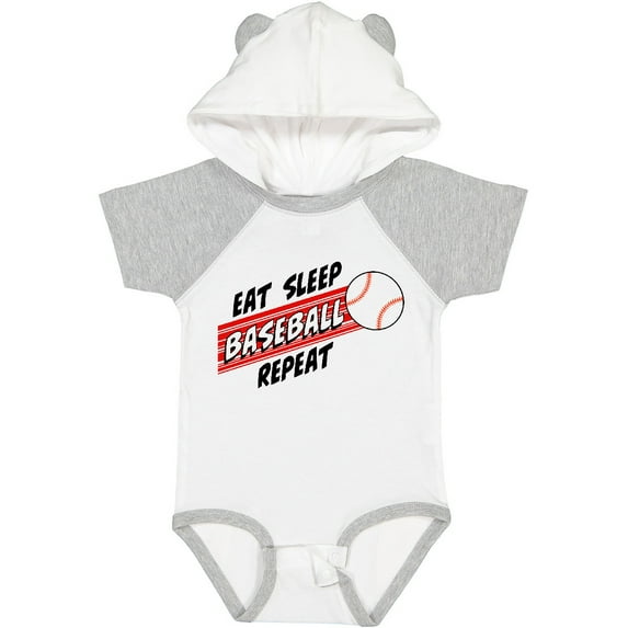Inktastic Eat, Sleep, Baseball, Repeat Boys or Girls Baby Bodysuit