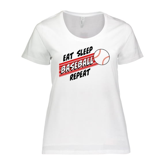 Inktastic Eat, Sleep, Baseball, Repeat Women's Plus Size T-Shirt
