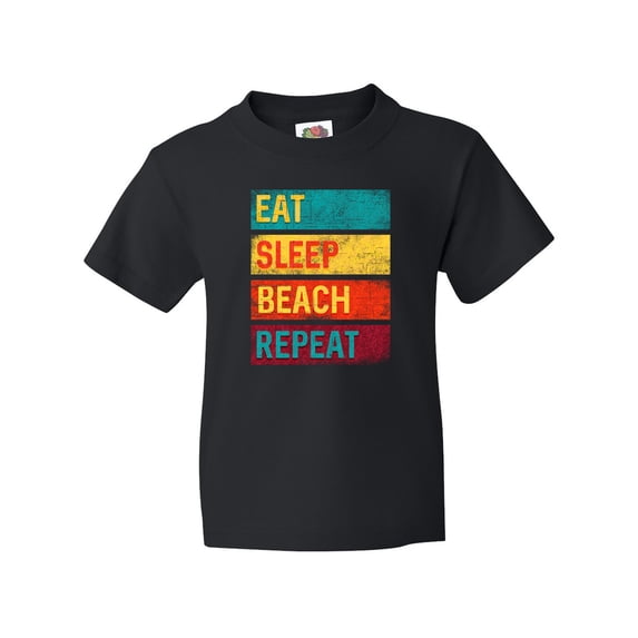 Inktastic Eat Sleep Beach Repeat Youth T-Shirt