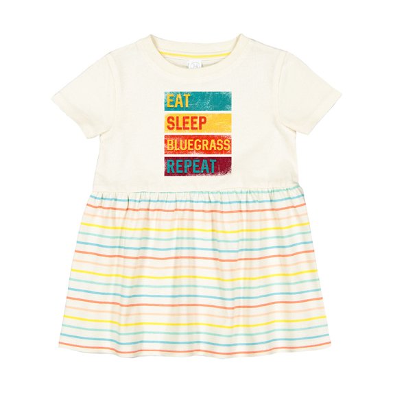 Inktastic Eat Sleep Bluegrass Repeat Girls Baby Dress