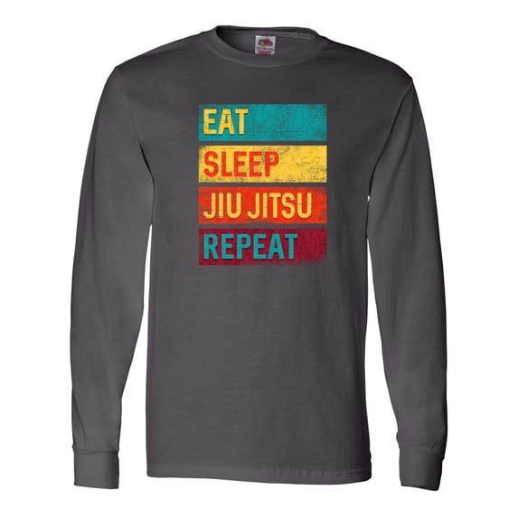 Inktastic Eat Sleep Jiu Jitsu Repeat Long Sleeve T-Shirt