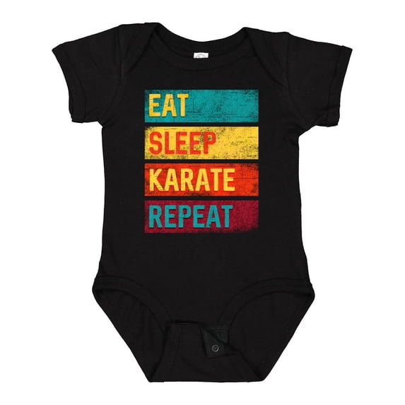 Inktastic Eat Sleep Karate Repeat Boys or Girls Baby Bodysuit
