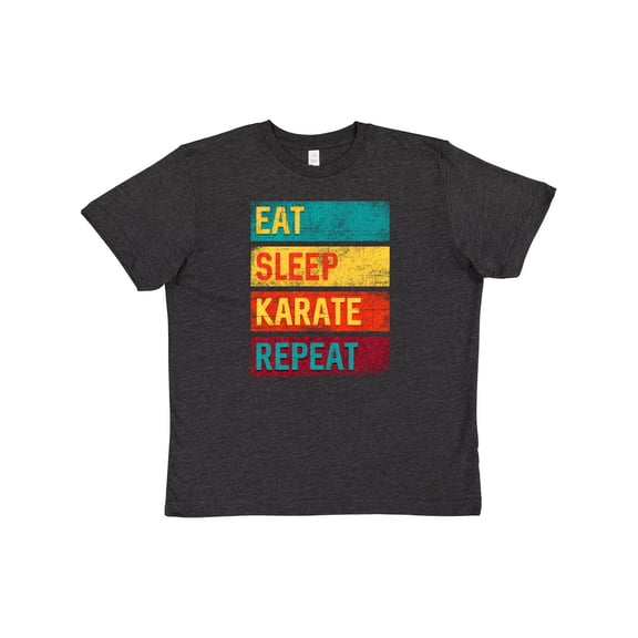Inktastic Eat Sleep Karate Repeat Youth T-Shirt