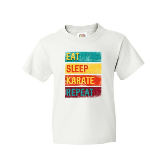 Inktastic Eat Sleep Karate Repeat Youth T-Shirt