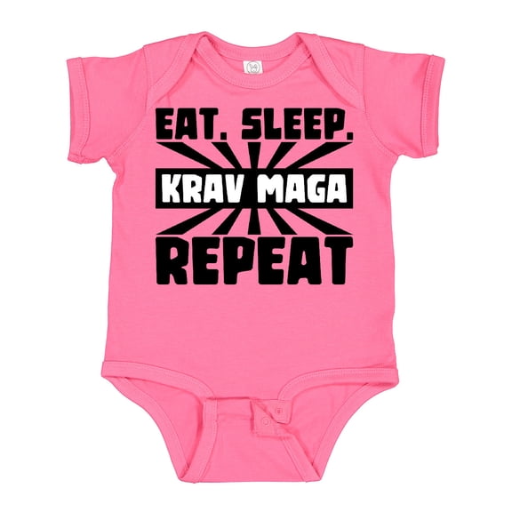 Inktastic Eat, Sleep, Krav Maga, Repeat Boys or Girls Baby Bodysuit