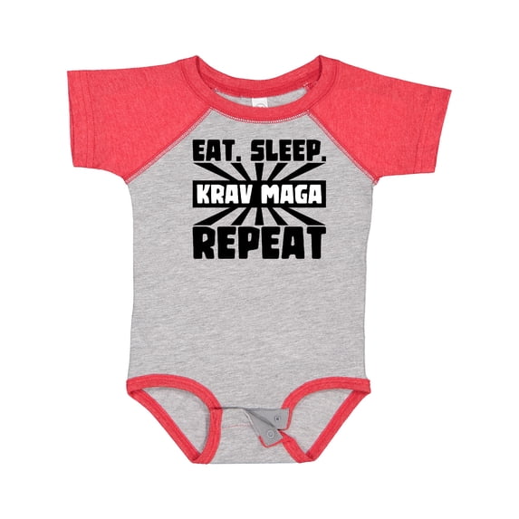 Inktastic Eat, Sleep, Krav Maga, Repeat Boys or Girls Baby Bodysuit