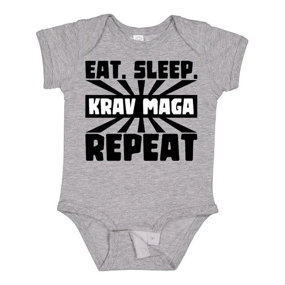 Inktastic Eat, Sleep, Krav Maga, Repeat Boys or Girls Baby Bodysuit