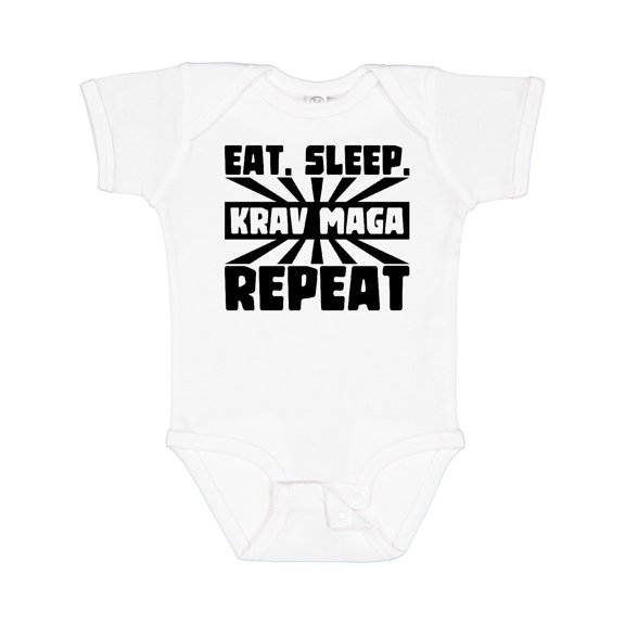 Inktastic Eat, Sleep, Krav Maga, Repeat Boys or Girls Baby Bodysuit