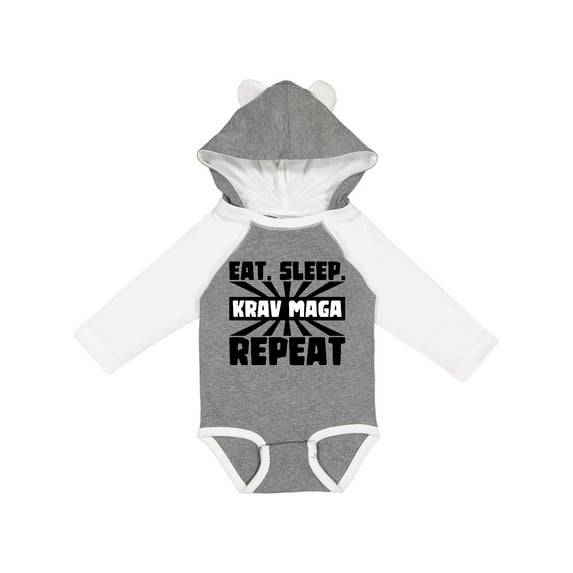 Inktastic Eat, Sleep, Krav Maga, Repeat Boys or Girls Long Sleeve Baby Bodysuit