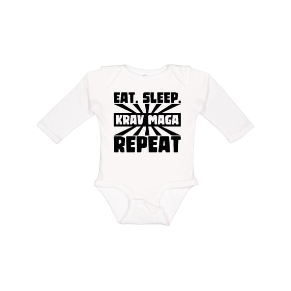 Inktastic Eat, Sleep, Krav Maga, Repeat Boys or Girls Long Sleeve Baby Bodysuit