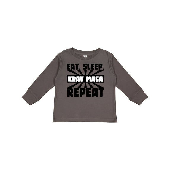 Inktastic Eat, Sleep, Krav Maga, Repeat Boys or Girls Long Sleeve Toddler T-Shirt