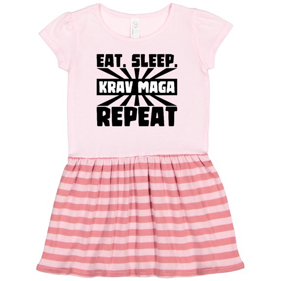 Inktastic Eat, Sleep, Krav Maga, Repeat Gift Toddler Girl Dress
