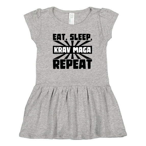 Inktastic Eat, Sleep, Krav Maga, Repeat Girls Toddler Dress