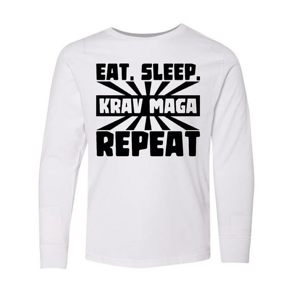 Inktastic Eat, Sleep, Krav Maga, Repeat Long Sleeve Youth T-Shirt