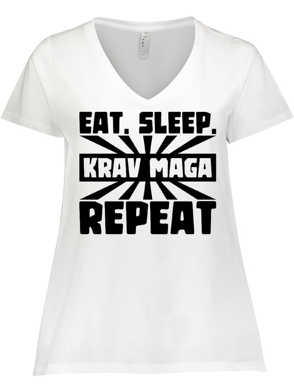Eat, Sleep, Krav Maga, Repeat Women's Plus Size V-Neck T-Shirt