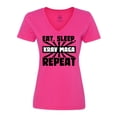 thumbnail image 1 of Inktastic Eat, Sleep, Krav Maga, Repeat Women's V-Neck T-Shirt, 1 of 5