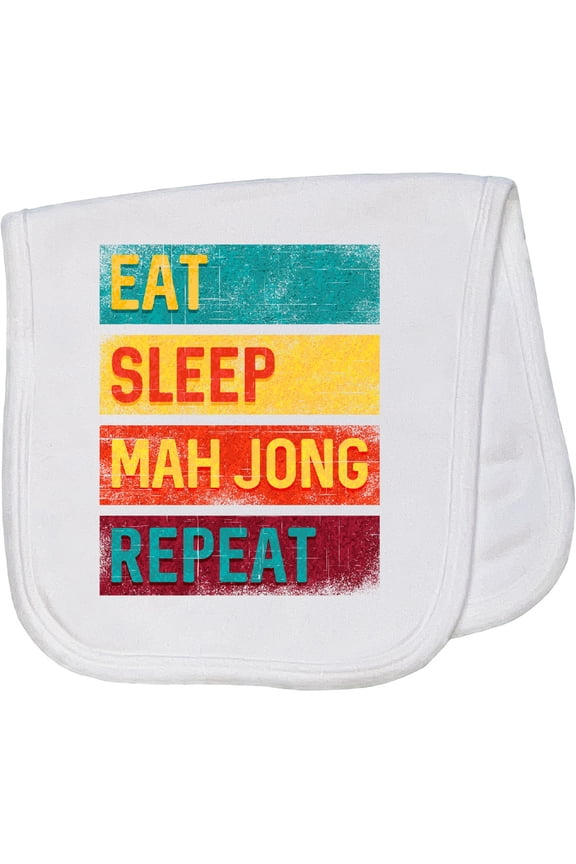 Eat Sleep Mah Jong Repeat Baby Burp Cloth