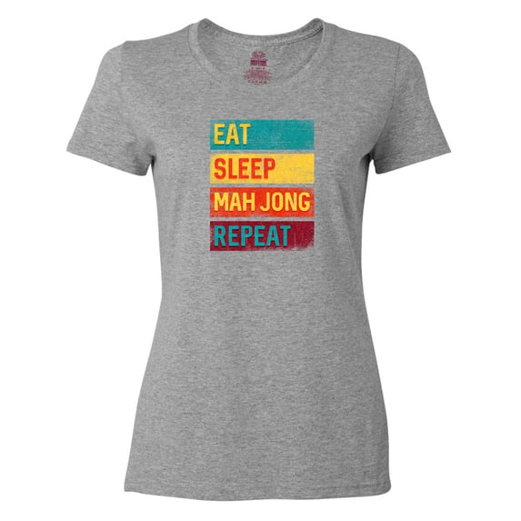 Inktastic Eat Sleep Mah Jong Repeat Women's T-Shirt