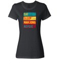 thumbnail image 1 of Inktastic Eat Sleep Mah Jong Repeat Women's T-Shirt, 1 of 5
