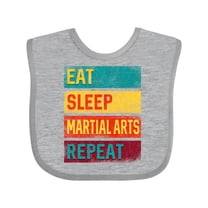 Inktastic Eat Sleep Martial Arts Repeat Boys or Girls Baby Bib