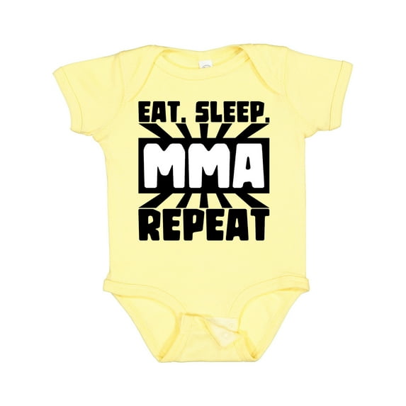 Inktastic Eat, Sleep, Mma, Repeat Boys or Girls Baby Bodysuit