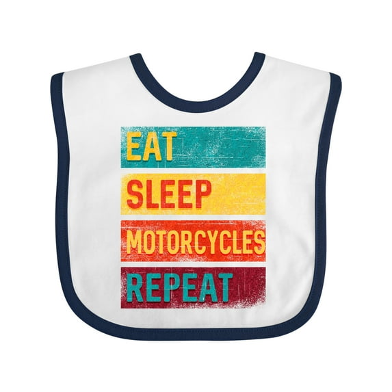 Inktastic Eat Sleep Motorcycles Repeat Boys or Girls Baby Bib
