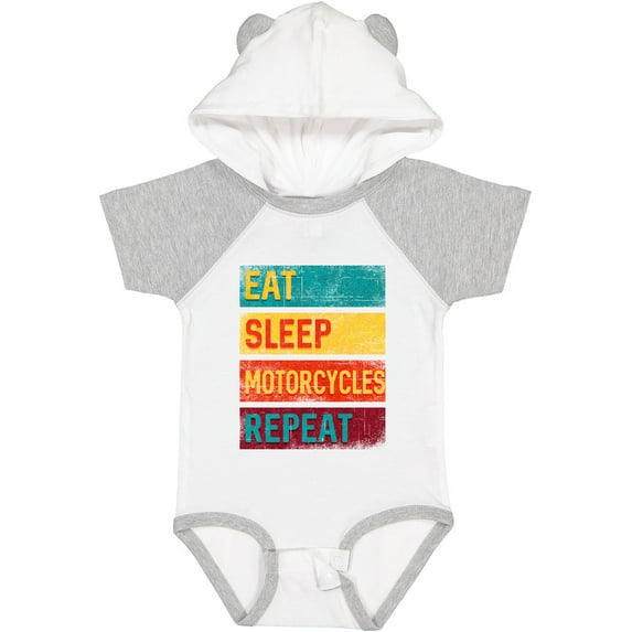 Inktastic Eat Sleep Motorcycles Repeat Boys or Girls Baby Bodysuit