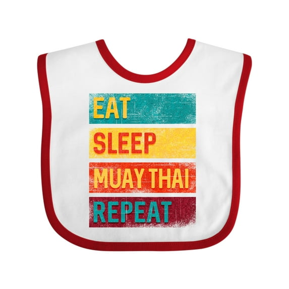 Inktastic Eat Sleep Muay Thai Repeat Boys or Girls Baby Bib
