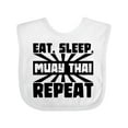 thumbnail image 1 of Inktastic Eat, Sleep, Muay Thai, Repeat Boys or Girls Baby Bib, 1 of 4