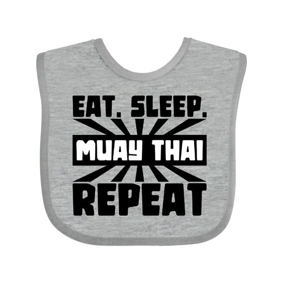 Inktastic Eat, Sleep, Muay Thai, Repeat Boys or Girls Baby Bib